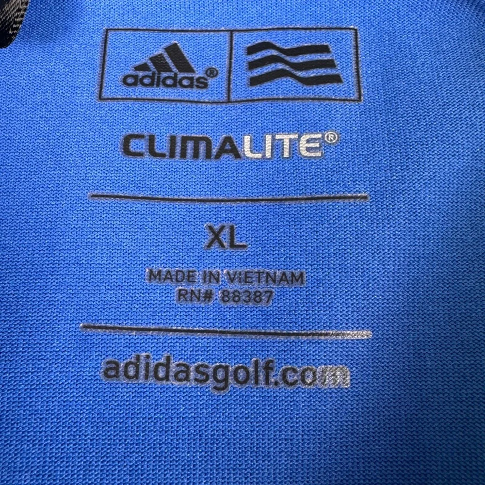 Adidas Golf ClimaLite Polo Shirt‎ Men's XL Blue Purple Trim Athletic